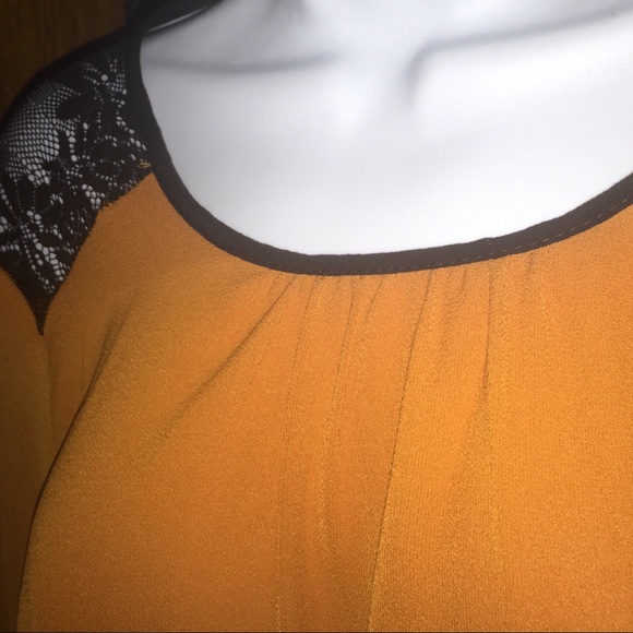 Orange and black lace blouse top - Picture 4 of 8